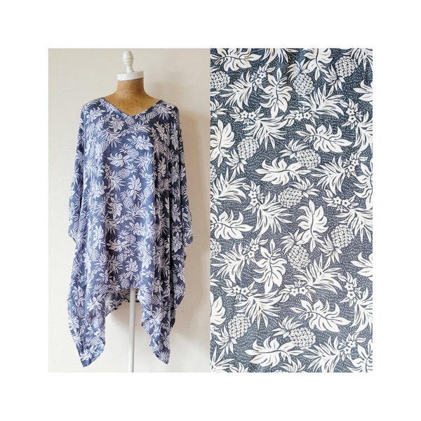 Ulu Breadfruit Hawaiian Print Kimono Cover Up - Teal (Chiffon Cover Up) main image 0