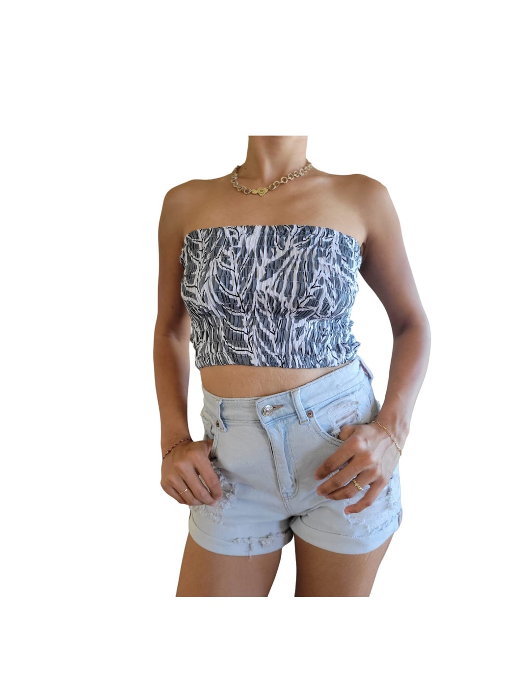Tropical Hawaiian Tube Top Bandeau Crop Top Resort Beach Wear Etsy