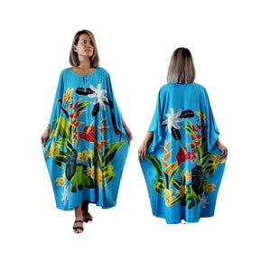 ハワイアントロピカルフラワー柄 マキシドレス Hawaii mumu dress - Etsy 日本