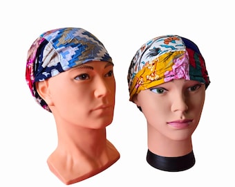 Set of 3 Patchwork Rayon Headbands: Boho Yoga Workout Headwrap