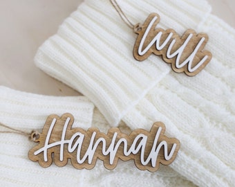 Personalized Stocking Tags |  Wooden Name Tags | Christmas Labels |  Wooden Present Tags | Christmas Stocking tags | Present Tags