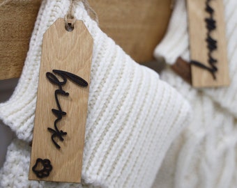 Personalized Stocking Tags |  Wooden Name Tags | Christmas Labels |  Wooden Present Tags | Christmas Stocking tags | Present Tags