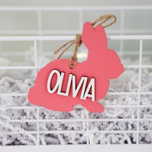 Personalized Easter bunny Basket Tags | Wood Laser Cut Easter Bunny Tag | Egg Tag | Easter Chick Tag | Easter Carrot Tag | Easter Name Tags