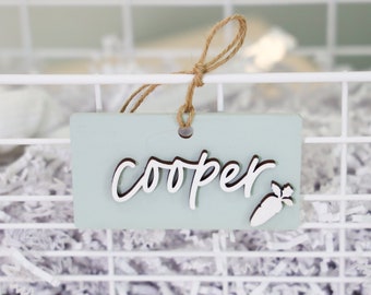 Personalizowane etykiety do koszyków wielkanocnych | Etykieta z wycinanym laserowo drewnianym zajączkiem wielkanocnym | Etykieta z jajkiem wielkanocnym | Etykieta z kurczakiem wielkanocnym | Etykieta z marchewką wielkanocną | Etykiety z imionami wielkanocnymi