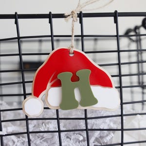 Etiqueta de chapéu de Papai Noel personalizada, carta de chapéu de Papai Noel, etiqueta de nome de meia, enfeite de Natal, chapéu de Papai Noel