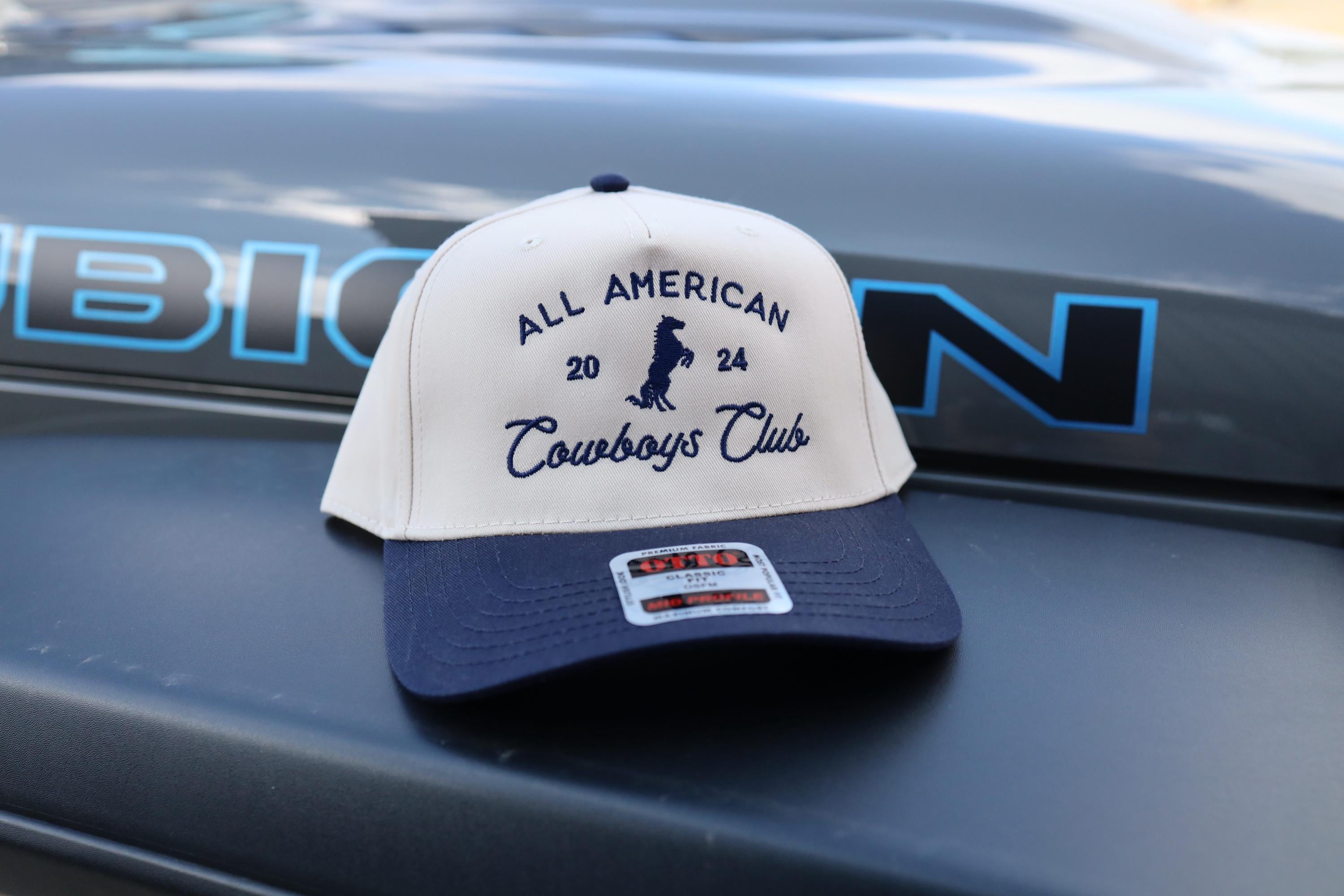 American Cowboy Two Tone Embroidered Cowgirl Trucker Hat  display picture 1