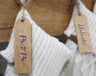 Personalized Stocking Tags |  Wooden Name Tags | Christmas Labels |  Wooden Present Tags | Christmas Stocking tags | Present Tags