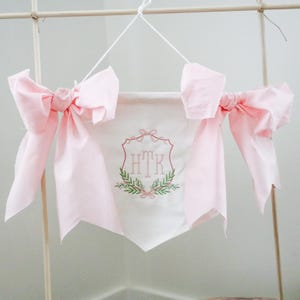 Custom Baby Banner, Welcome Banner, Hospital Door Sign, Baby Shower with BOWS