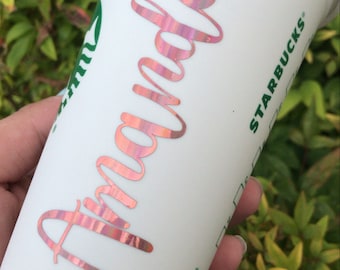 Personalized Starbucks Cup | Reusable Starbucks Hot Cup |Personalized Coffee Cup | Resusable Coffee Cup | Bridesmaid Gift | Custom gift
