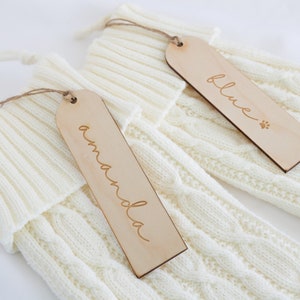 Engraved Personalized Stocking Tags |  Wooden Name Tags | Christmas Labels |  Wooden Present Tags | Christmas Stocking tags | Present Tags