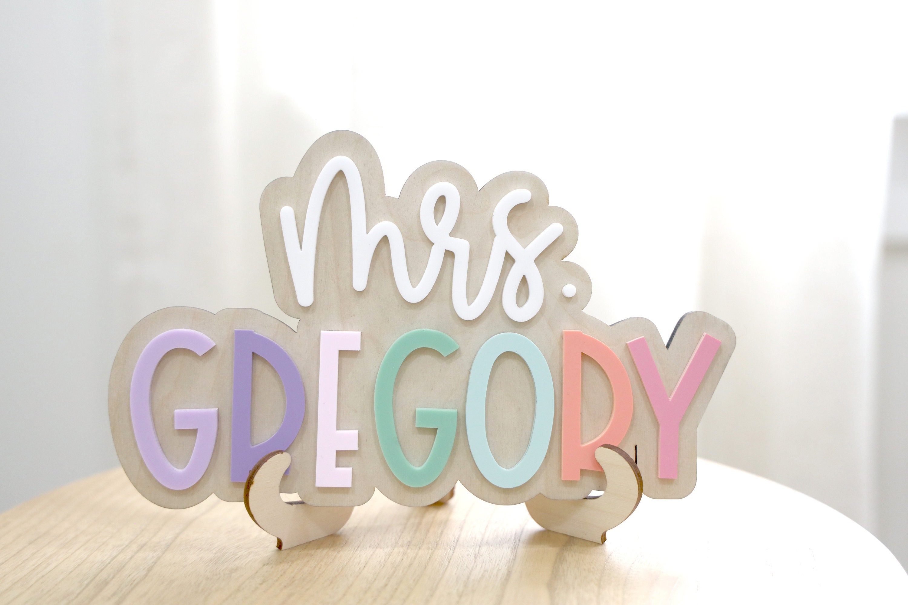 Personalized Desktop Teacher Sign, Teacher Door Sign, Teacher Appreciation Gifts, Useful Teacher Name Sign Desk Decor, Back to School Gift