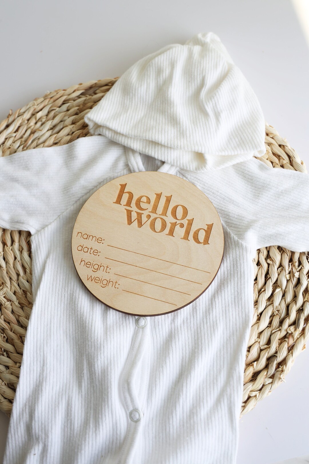 Hello World Disc | Birth Announcement | I’m New Here | New Baby Sign ...