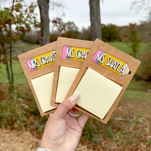 Teacher Sticky Note Holder, Personalized Teacher Gift, Teacher Gift, Desk Decor, Christmas Teacher Gift, Teacher Appreciation Gift