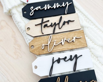 Personalized Stocking Tags |  Wooden Name Tags | Christmas Labels |  Wooden Present Tags | Christmas Stocking tags | Present Tags