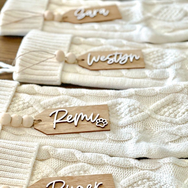 Personalized Stocking Tags |  Wooden Name Tags | Christmas Labels |  Wooden Present Tags | Christmas Stocking tags | Present Tags