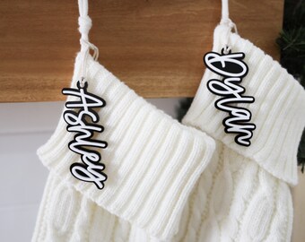 Personalized acrylic Stocking Tags | Acrylic  Name Tags | Christmas Labels |  Acrylic Present Tags | Christmas Stocking tags | Present Tags