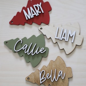 Christmas Name Tags / Wooden Christmas Name Tags / Stocking Tags / Christmas Gift Tags / Christmas Tree Ornaments