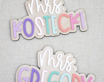 Custom Teacher Name Sign | Personalized Teacher Name Plaque for Desk or Door | Gift for Teacher