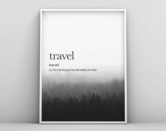Wanderlust Definition Printable Word Definition Print Travel Etsy
