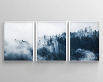 navy blue wall art etsy