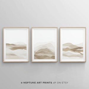 3 Piece Art Prints, Beige Print, Set of 3 Piece Neutral Wall Art, Large Abstract Painting, Wall Art Prints, Minimalist Earth Tone Poster Art