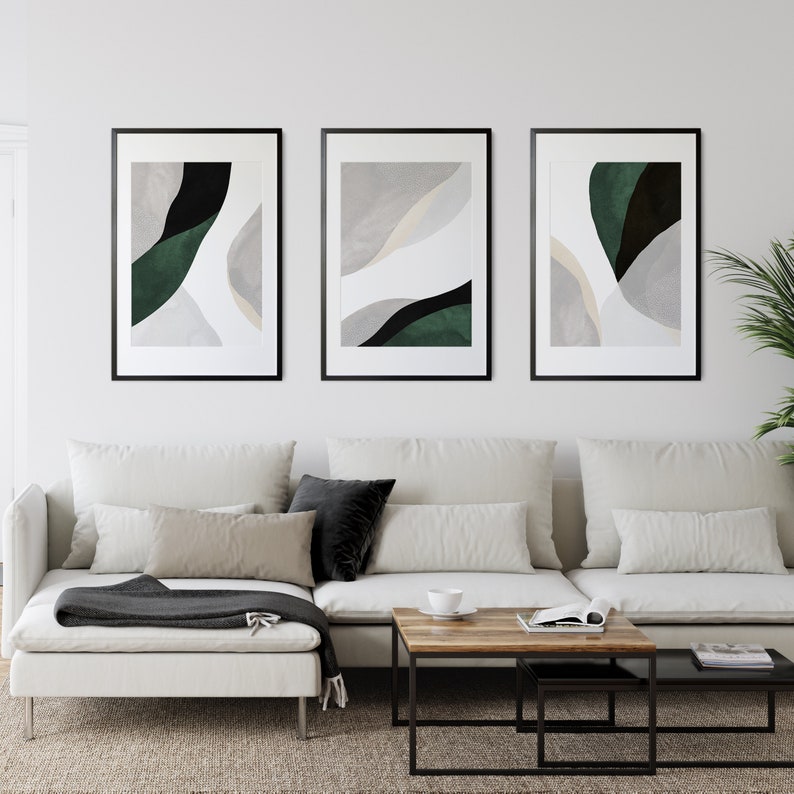 Green Wall Art Sage Green Decor Bedroom Wall Art Dark Green Etsy