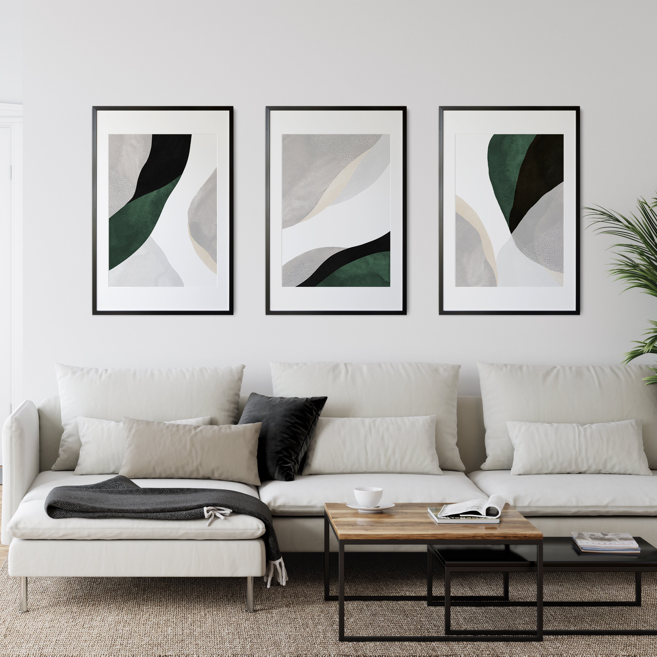 Green Wall Art Sage Green Decor Bedroom Wall Art Dark Green - Etsy UK