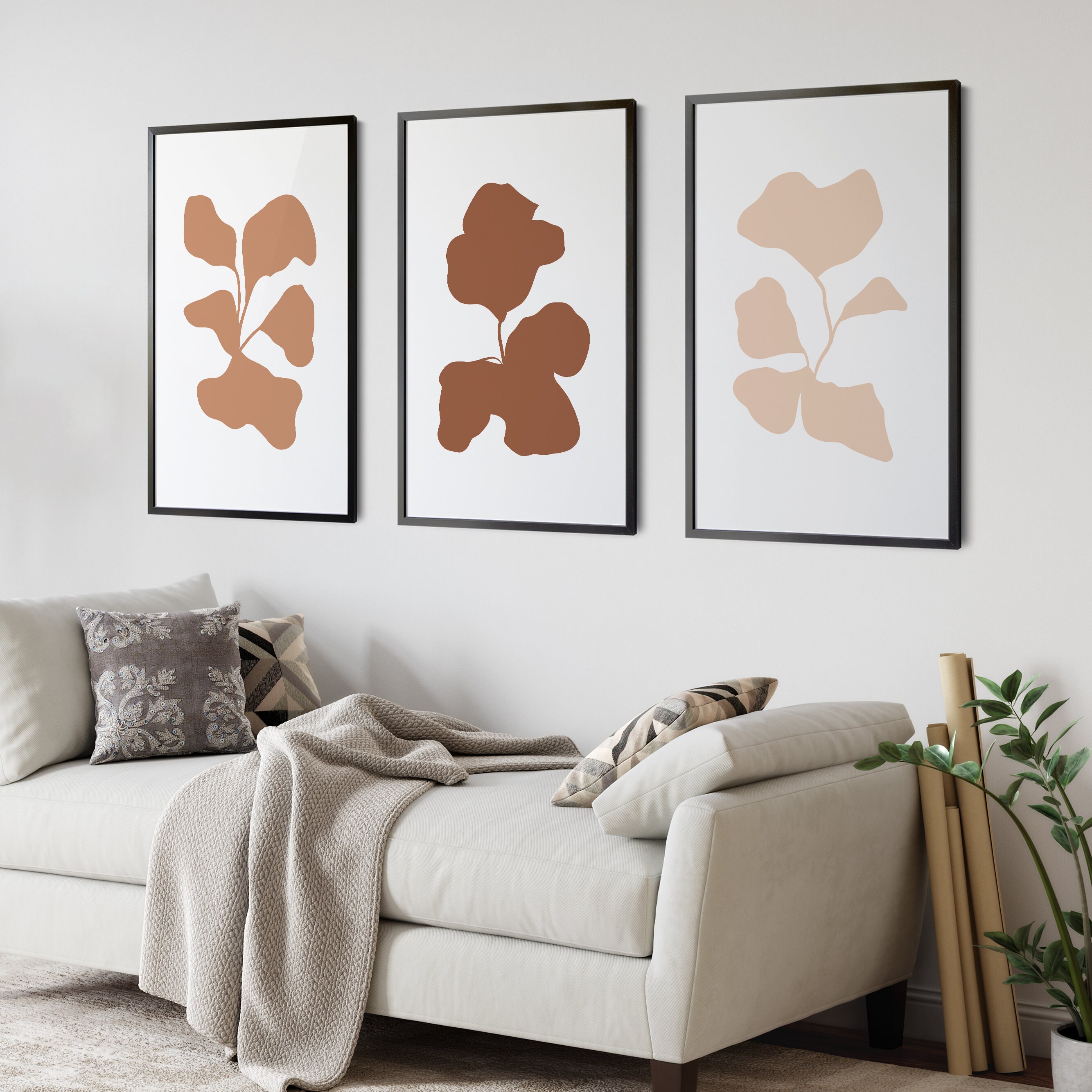 Printable Wall Art, Set of 3 Piece Neutral Wall Art, Abstract Painting ...