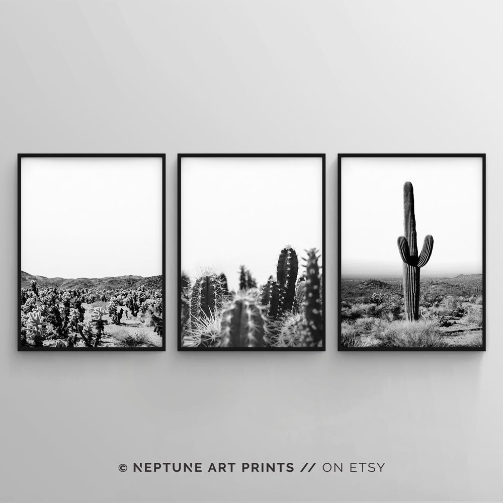 Cactus Print Cactus Wall Art Cactus Decor Set of 3 Prints Etsy