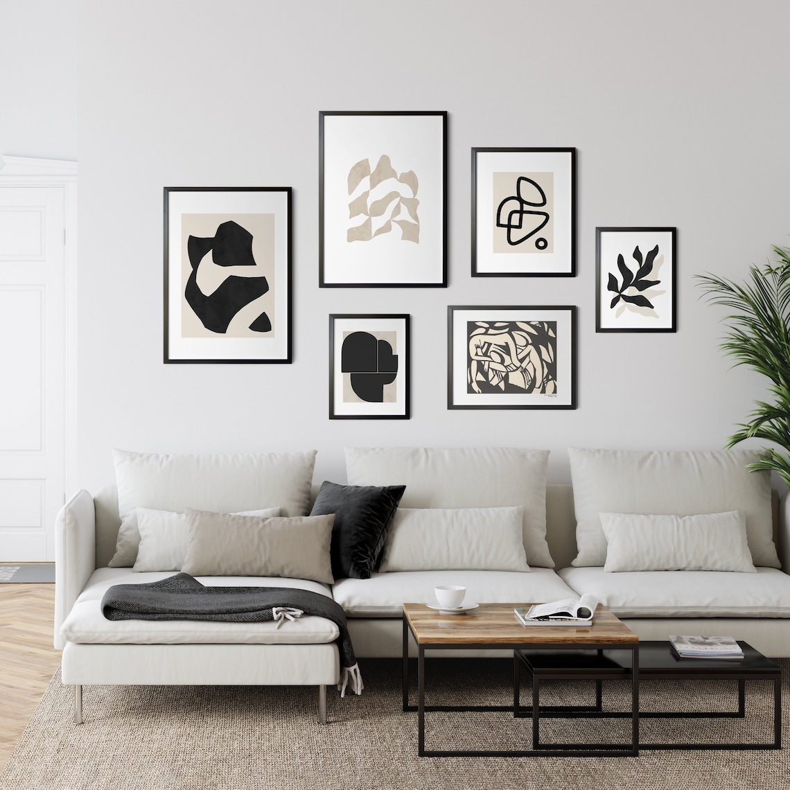 Wall Art Set Large Wall Art Black and White Wall Art 6 Etsy Canada