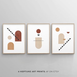 3 Piece Abstract Wall Art Prints, Contemporary Print, Burgundy Red Earth Tone Digital Prints, DIY Prints, Large Wall Art, Printable Wall Art