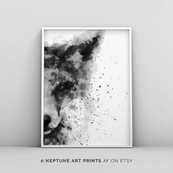 Fox Watercolor Printable, Fox Painting, Forest Animal, Woodland Wall Art, Safari Nursery, Jungle Nursery, Minimalist Poster Digital Download