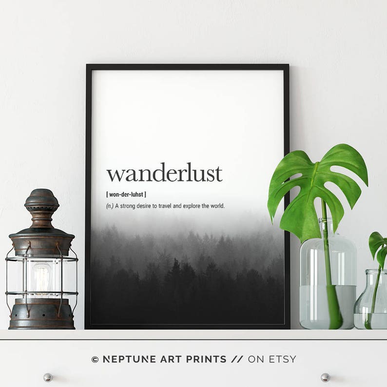 Wanderlust Definition Imprimable, Word Definition Print, Travel Definition Wall Art, Travel Words Print, Home Decor, Wanderlust Printable image 4