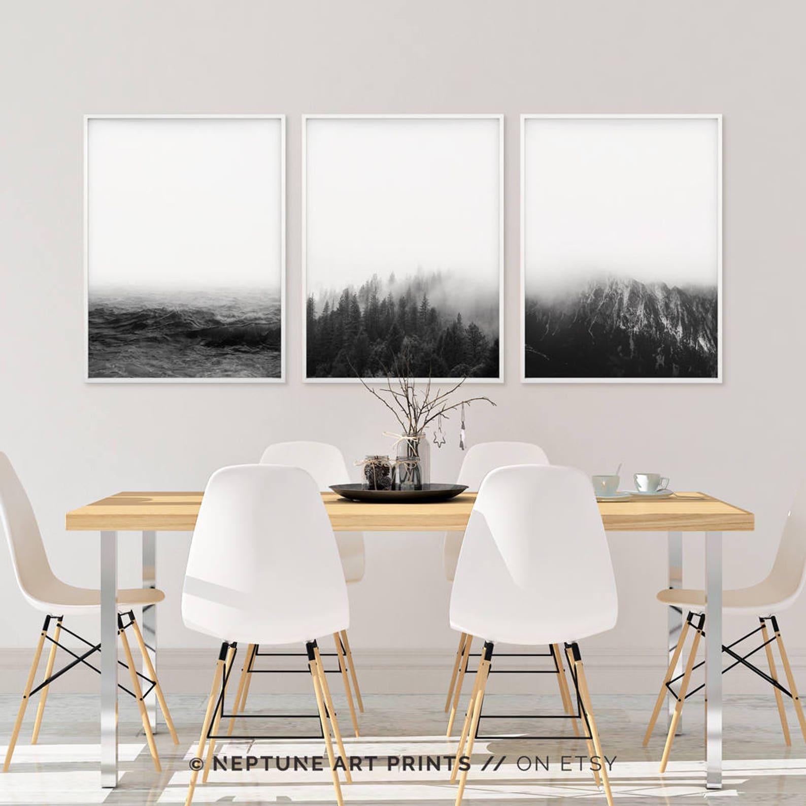 Modern Landscape Wall Art Minimalist Landscape Printable Set Etsy
