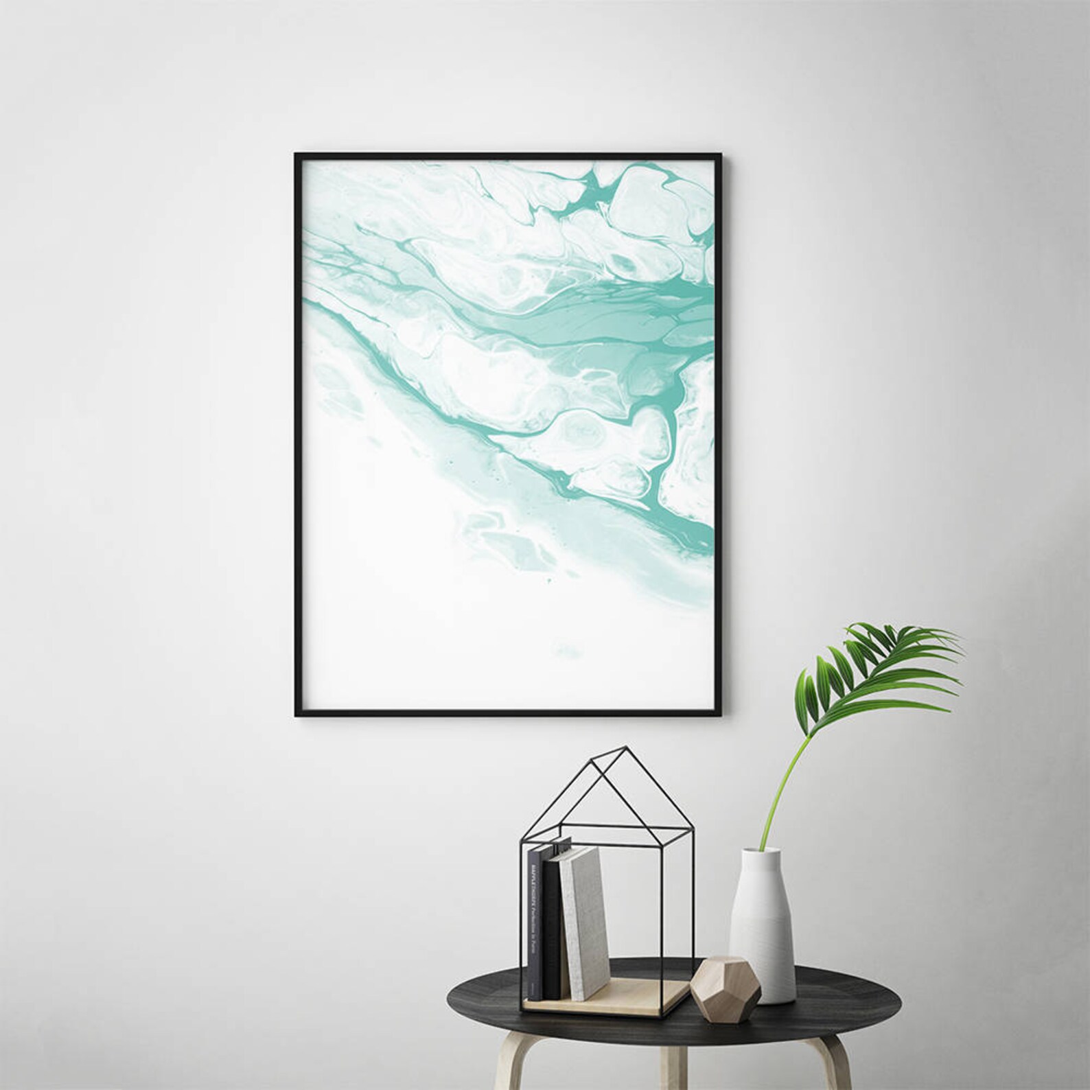 Pastel Art Mint Green Wall Art Mint Green Art Watercolor Etsy
