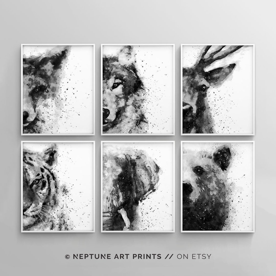 Woodland Animal Prints, Digital Download, Printable, Peekaboo Animals