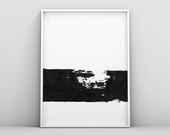 Brush Strokes Art, Minimal Poster Print, Paint Brush Strokes, Large Modern Print, Black White, Digital Prints, Gift Ideas, Housewarming Gift