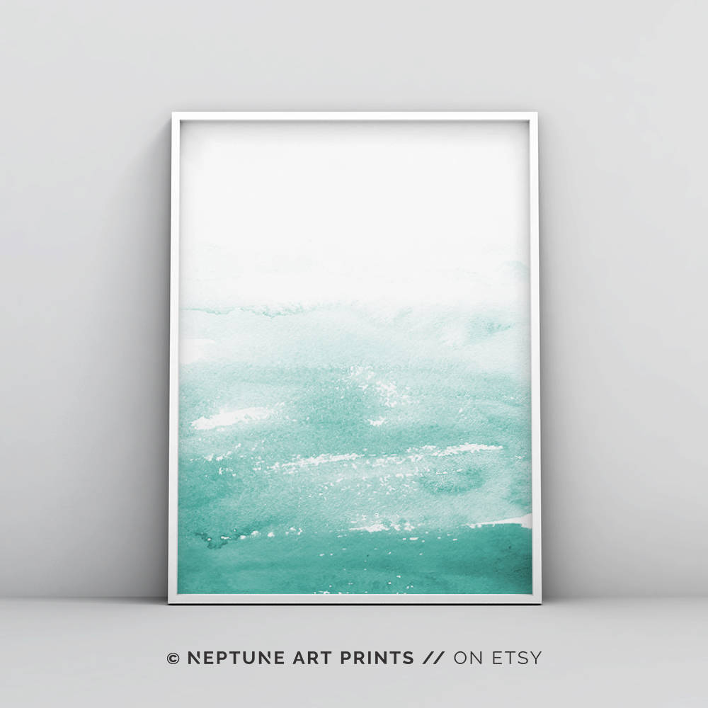 Watercolor Print Abstract Art Teal Abstract Watercolor Etsy