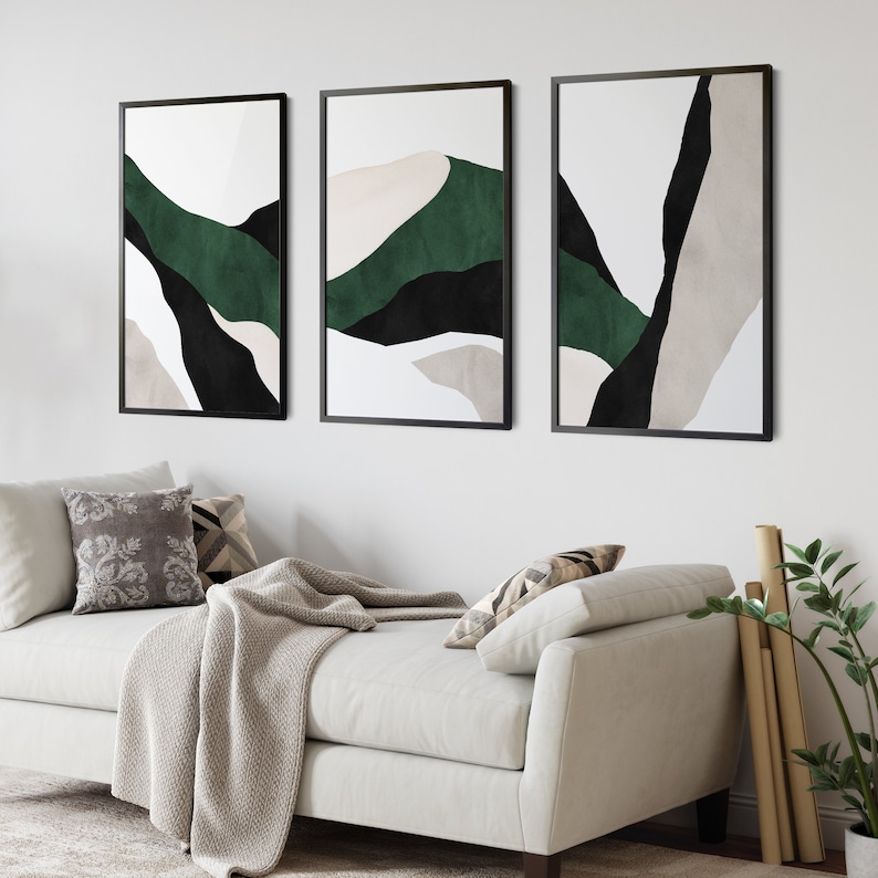 Dark Green Wall Art Bedroom Wall Art Living Room Art Etsy