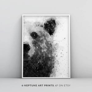 Bear Watercolour, Large Animal Prints, Bear Wall Art, Abstract Painting, Forest Animals, Jungle Woodland Printable Digital Download Poster