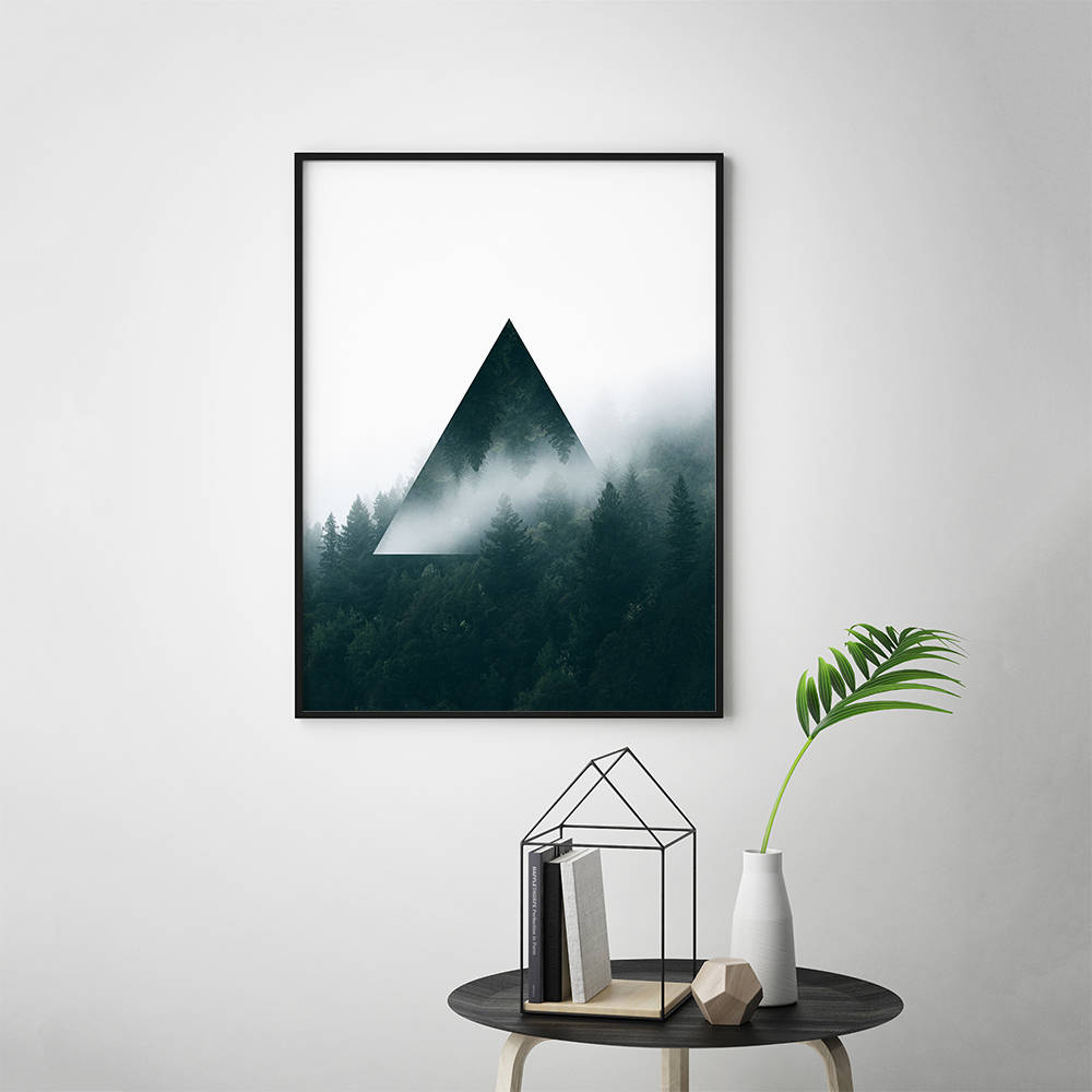 Forest Wall Art Forest Printable Geometric Mountain Print | Etsy