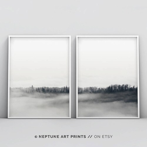 Minimalist Forest Print 2 Piece Minimalist Wall Art Set of 2 Etsy Canada