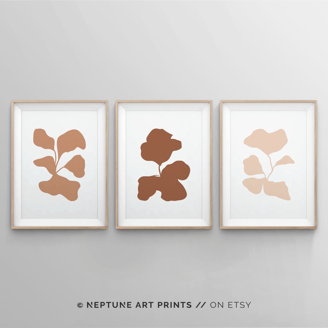 Printable Wall Art, Set of 3 Piece Neutral Wall Art, Abstract Painting ...