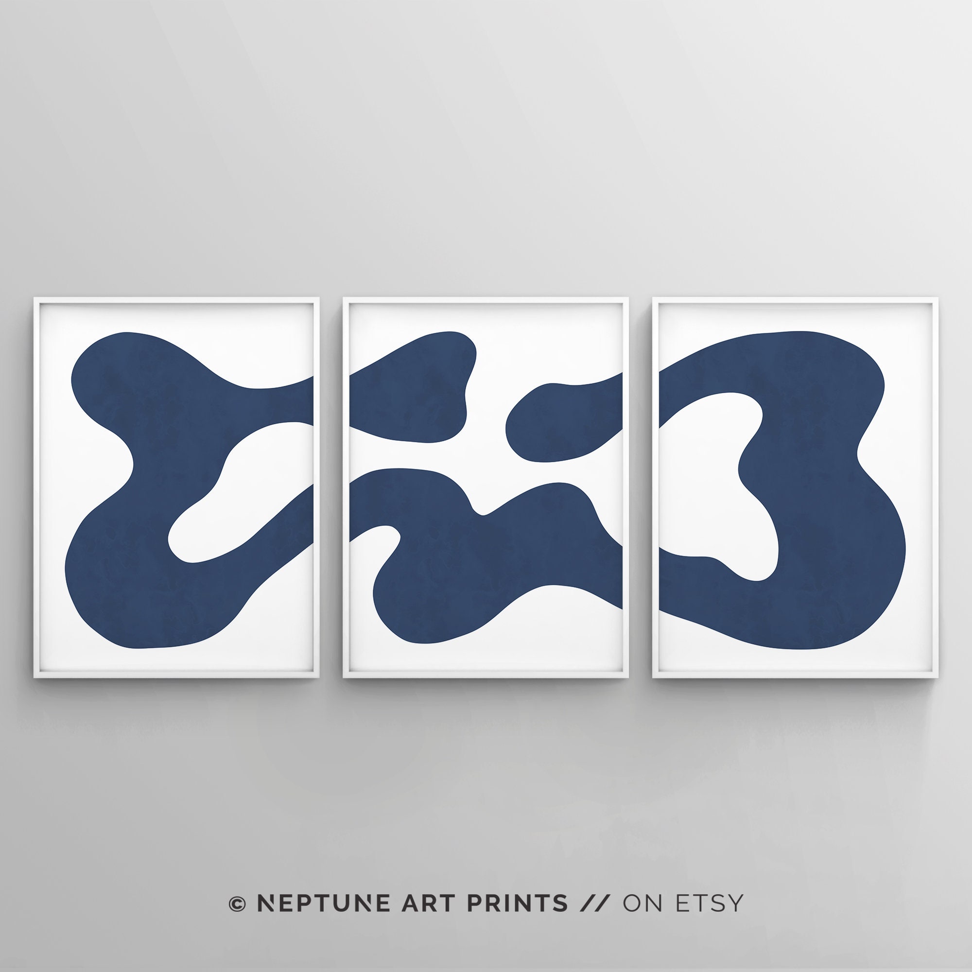 Blue Wall Art Printables Set of 3 Piece Wall Art Prints - Etsy