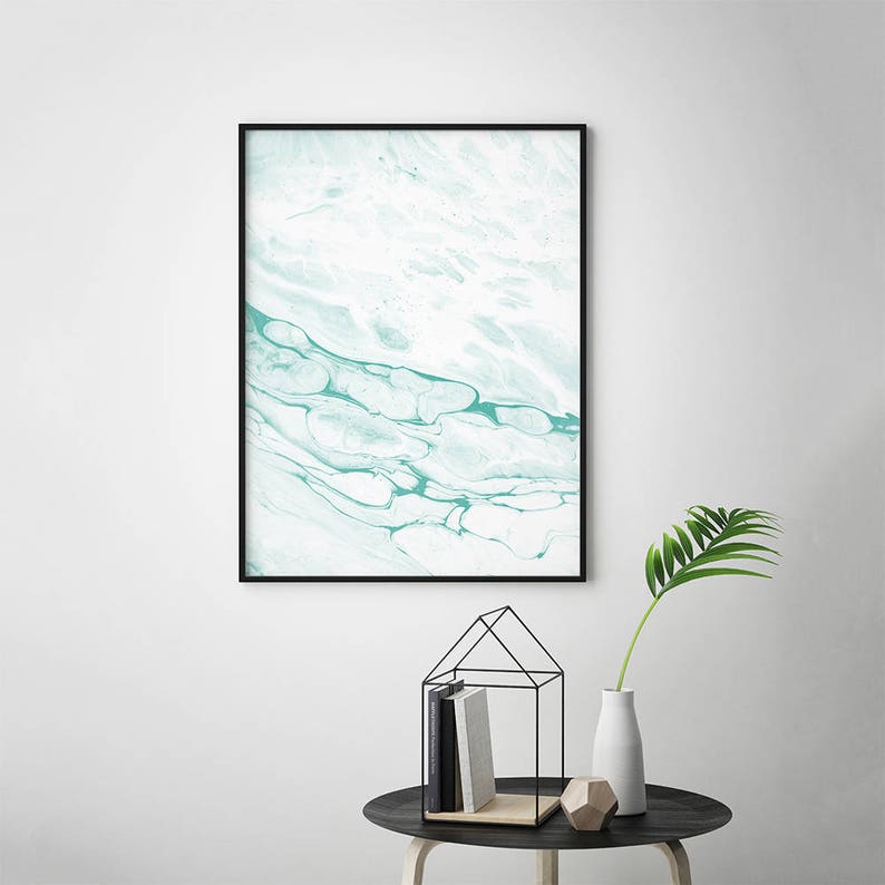 Mint Green Art Mint Green Wall Art Green and Grey Print Etsy