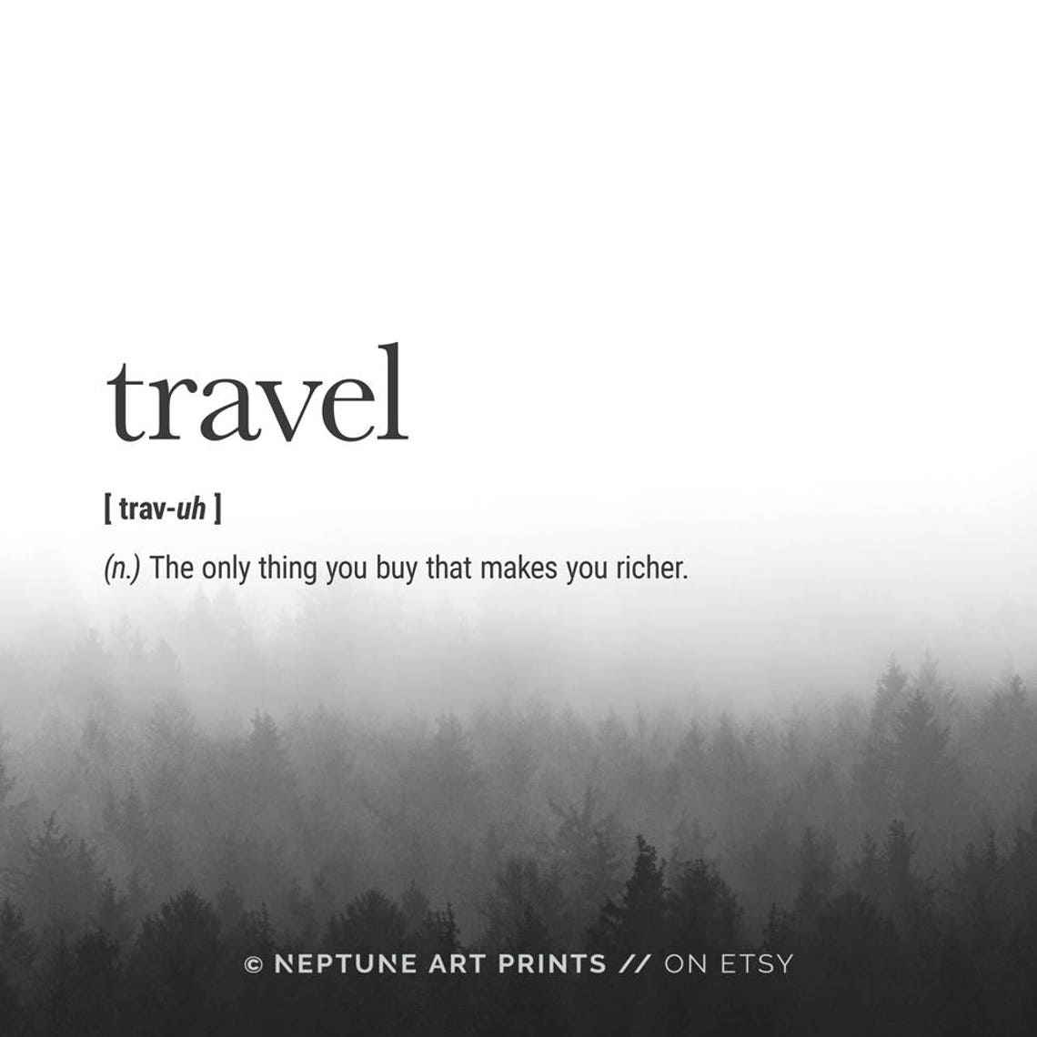 Travel Definition Printable Travel Definition Print - Etsy