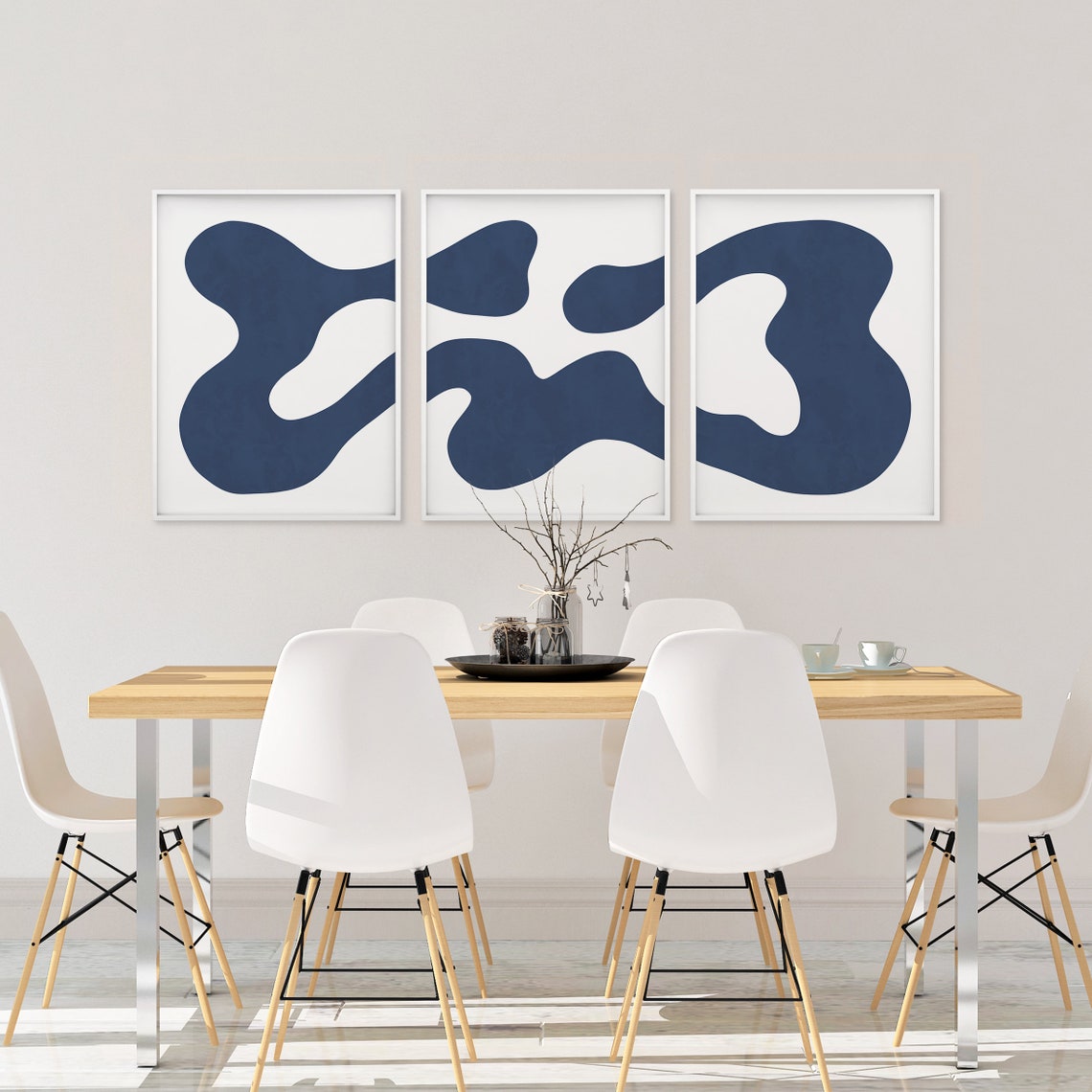 Blue Wall Art Printables Set of 3 Piece Wall Art Prints - Etsy