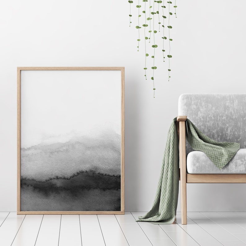 Set of 3 Black and White Prints Abstract Printable Print Set Etsy