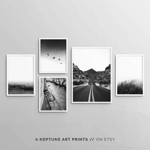 Black White Print Set, Photography Set, Modern Printable Wall Art, Poster Bundle, Art Print Bundle, Digital Download, Set of 5 Minimalistic