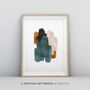 Printable Wall Art, Green Bedroom Wall Art, Neutral Wall Art, Abstract Wall Art, Abstract Printable Art, Living Room Print, Orange Green Art